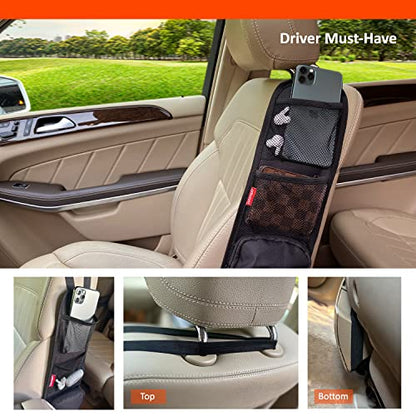 Car Seat Side Organizer, Auto Seat Storage Hanging Bag, Phones, Drink, Stuff Holder with Mesh Pocket for Cars, SUV & Truck 2 Pack - color: 2 Pack