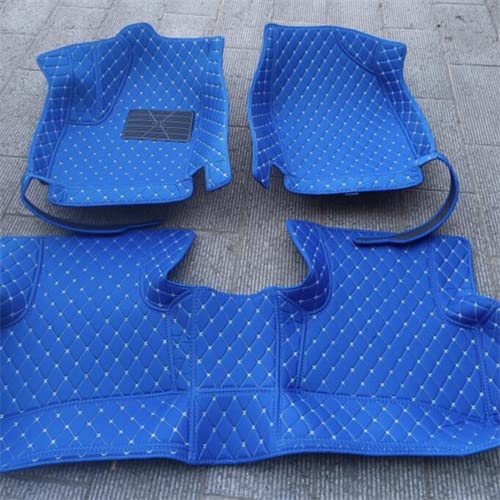 Custom Floor Mats for Cars fit 95% Sedan SUV Sports Car Full Coverage All Weather Men Women Pads Protection Non-Slip Leather Floor Liners (Blue) - color: Blue