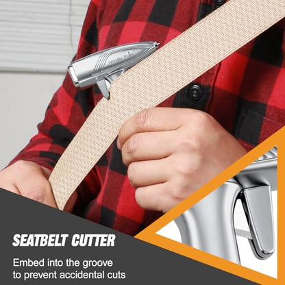 Car Window Breaker, Automotive Safety Hammer With Seatbelt Cutter, 3-in-1 Emergecy Escape Tool Car Metal Window Breaker Seatbelt Cutter, Aluminium Alloy Glass Breaker Hammer(Sliver 2Pack) - color: Sliver, size: 2 Pack
