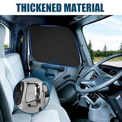 Side Window Sun Shade for Freightliner Business Class M2 S22002-2026, Custom Fit 210T Reflective Sunshade for Semi Truck, 6-Layer Heat Insulation Privacy Protector, Block 99% UV Rays, 2PCS - size: Freightliner Business Class M2 S2 2002-2026