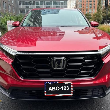 2 Packs License Plate Frame American Flag Printed Aluminum Metal Licence Plate Holder for Car Universal Fit for Men Women - color: Flag Printed