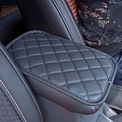 Auto Center Console Pad PU Leather Car Armrest Seat Box Cover Protector Universal Fit (D-Black) - color: L-Blackline
