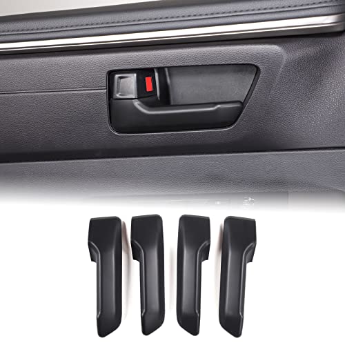 Aunginsy Inner Door Handle Protector Cover Compatible with Toyota Tundra/Sequoia 2022-2025 Tacoma 2024+ & 4Runner 2025+ Car Interior Front Rear Door Handle Panel Trim Frame Decorative ABS Accessories - color: Matte Black
