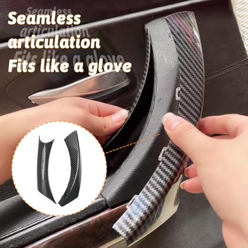 6PCS/Set Interior Inner Inside Door Pull Sticky Handle Cover for BMW 3 Series E90/E91/E92/E93 320 325 328 335 330 M3 (2004-2011) Left and Right Passenger Side (Carbon Fiber Pattern) - color: Carbon Fiber Pattern