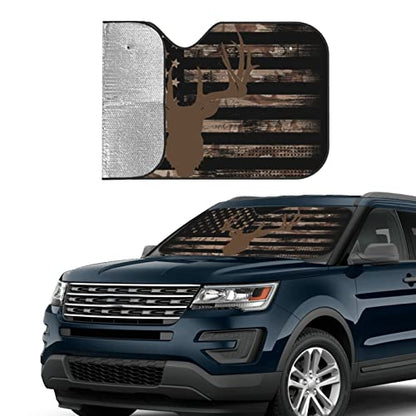 American Flag Camouflage Car Windshield Sunshade Front Window Sun Visor Protector Foldable Shield Cover for Truck SUV - color: White9