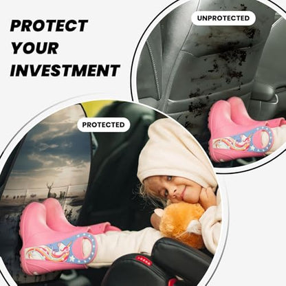 Tranquil River Prints 2-Pack Car Backseat Organizer Universal Fit Kick Mats Protector - Heavy Duty Waterproof & Stain Resistant Storage Accessories