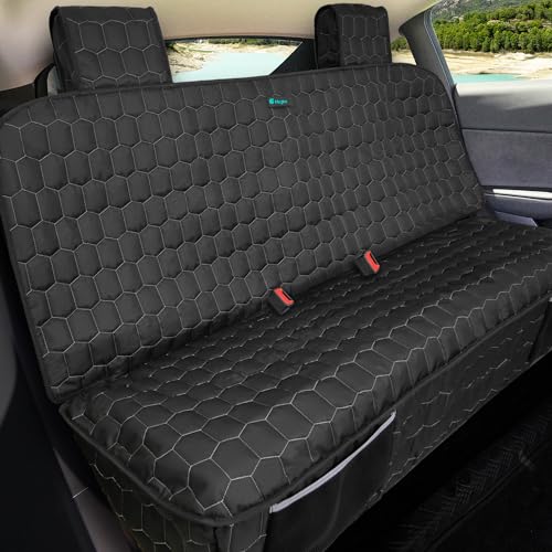 Meginc Dog Seat Covers for Tesla Model Y Back Seat Cover for Kids, Heavy Duty Bench Seat Cover with Headrest for Model Y, Non Slip Waterproof Durable Custom Fit Back Seat Covers for 2020-2025 Model y - size: Bench Seat Cover for Model y