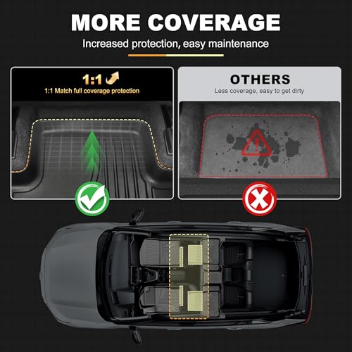 Floor Mats Fit for Mercedes Benz GLE 2016-2019 350 400 43 AMG 450 AMG 500 500e 550 550e 63 AMG S & 2012-2019 ML/GL/GLS Series - AOMSAZTO TPE All Weather Custom Fit Floor Liners 1st & 2nd Row Car Mats - style: 3) for Mercedes Benz GLE | 2016-2019 | Floot M