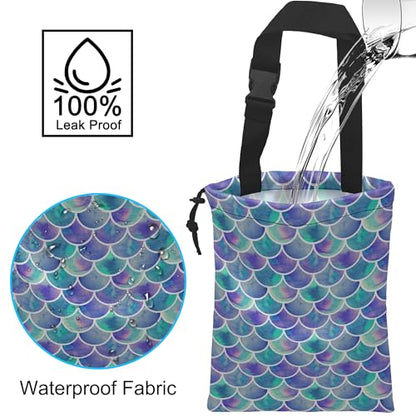 Car Trash Bag Hanging Mermaid Rainbow Scales Car Trash Can Waterproof Garbage Bag Hanging for Car Back Seat - color: Mermaid Rainbow Scales