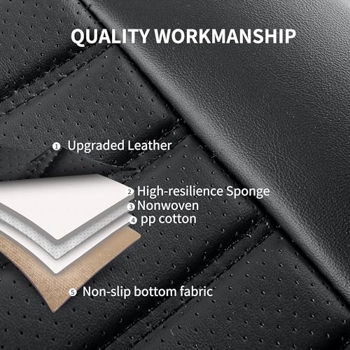 HChengkikz Car Seat Covers, Breathable Faux Leather Auto Seat Covers, Waterproof Automotive Seat Covers, Universal Vehicle Seat Covers for Sedans SUV Pick-up Truck (2 PCS Front Seat, Black) - color: Style2 Black, size: Front Seat