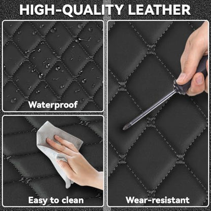 Car Floor Mats Fit for Nissan Kicks 2022-2025 All Weather Durability Leather Car Floor Mats, Skidproof Pedal, Waterproof, Wear-reistant(Black) - color: Black