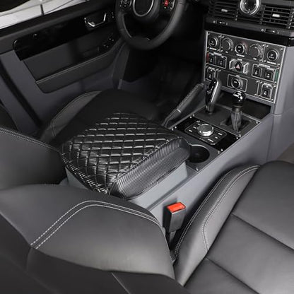 Armrest Box Cover Center Console Pad Compatible with Ineos Grenadier 2020-2024, Comfortable, Breathable, Waterproof Leather Center Console Armrest Cushion (Carbon Fiber Pattern) - color: Carbon Fiber Pattern