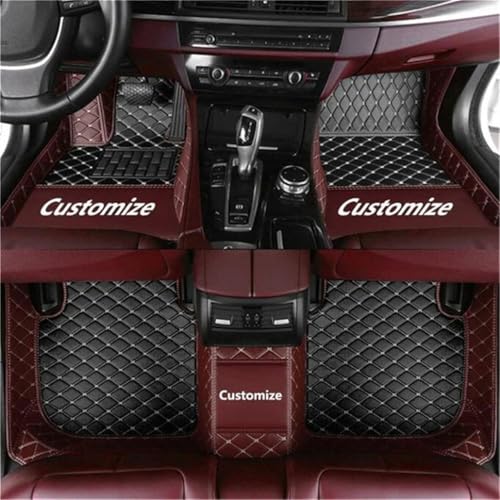 Custom Car Mats All Weather Fit Automotive Floor Mats PU Leather Protector Mat for Most Sedan, SUV, Truck Floor Mats (Black and Coffee Side) - color: Black and Coffee Side