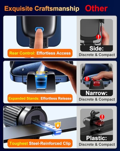 Qifutan Car Phone Holder Mount Phone Mount for Car Windshield Dashboard Air Vent Universal Hands Free Automobile Cell Phone Holder Fit for iPhone Smartphone Camera Mounts - style: Carbon fiber