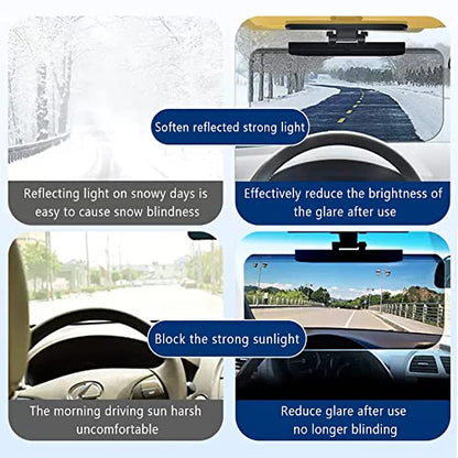 2Pcs HD Visor Sunshade Extender for Car,72.5% Strong-Light Blocking Rate - Anti-Glare Car Visor Protect from Sun Glare, Snow Blindness and UV Rays (2Pcs) - color: 2Pcs