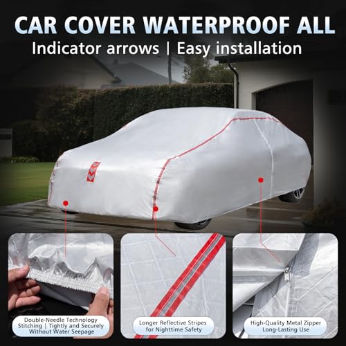 Car Cover Waterproof All Weather, 30 S Quick Install Underbody Wrap-Around Mount Car Covers for Automobiles (1（Copue-C3）) - size: 2（coupe-c3）
