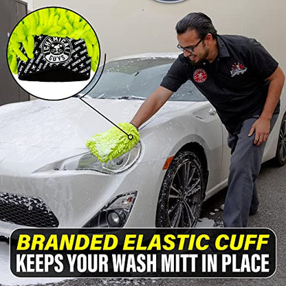 Chemical Guys Chenille Premium Scratch-Free Microfiber Wash Mitt for Car Washing - 2 Pack, Lime Green, Ultra-Soft Car Wash Gloves, Swirl-Free Finish, Safe for Trucks, SUVs, Motorcycles, and More - size: 2 Pack