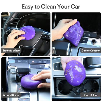 PULIDIKI Car Cleaning Gel Cleaning Putty Car Interior Cleaner Car Detailing Kit Car Cleaning Slime Car Cleaning Supplies Car Accessories Gifts for Men Women Purple - color: Purple