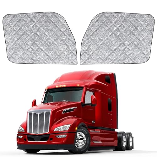 Side Window Sun Shade for Peterbilt 579 2022-2026, 567 2014-2026, Custom Fit 210T Reflective Sunshade for Semi Truck, 6-Layer Heat Insulation Privacy Protector, Block 99% UV Rays, 2PCS - size: Peterbilt 579 / 567 2014-2026
