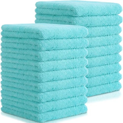 Tallew 15 Pcs Car Microfiber Towels Buffing Drying Wash Cleaning Cloths Plush Large Towels Thick Care Polishing Detailing Waxing Scratch Proof Towel, 15.75 x 15.75 Inch (Light Blue) - color: Multicolor