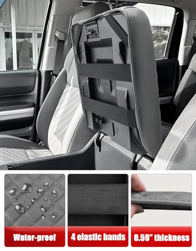 KBH Center Console Armrest Cover for Toyota Tundra 2014-2021, Vinyl Leather Arm Rest Cover for Car, Durable Middle Console Lid Covering, Middle-Cut - size: Toyota Tundra 2014-2021, Gray