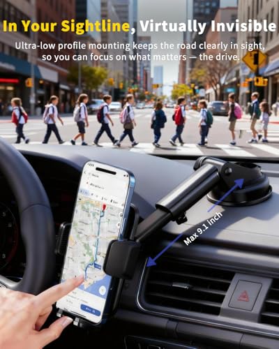 RayLink NO.1 Best Phone Holders for Your Car Ultimate Military-Grade Windshield Dashboard Vent【Upgraded Suction & Clip】 Cell Phone Mount with Patent & Safety Certs for iPhone 17 Pro Max 16 15 Samsung
