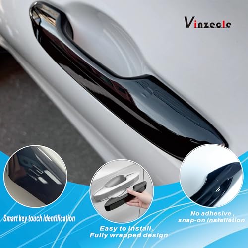 Snap-on Car Door Exterior Handle Protection Cover Compatible with Civic/Accord/CR-V/HR-V 2023-2025- Glossy Black