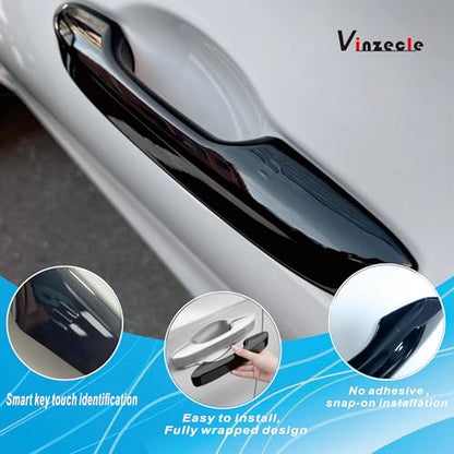 Snap-on Car Door Exterior Handle Protection Cover Compatible with Civic/Accord/CR-V/HR-V 2023-2025- Glossy Black