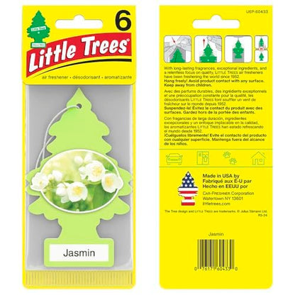 LITTLE TREES Car Air Freshener | Hanging Tree Provides Long Lasting Scent for Auto and Home | 24 Air Fresheners |Jasmine - color: Jasmin