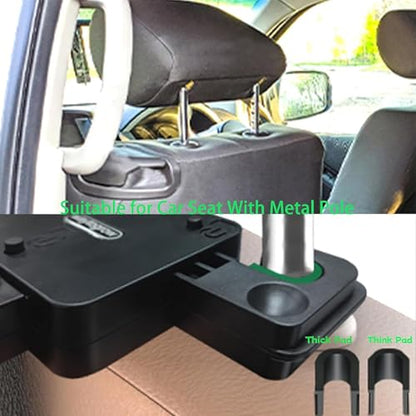 Car Seat Tray Table - Foldable Car Kids Passenger Roadtrip Eating Food Backseat Travel Trays Dinning Working Laptop Desk with Non-Slip Pad/Phone/Tablet Holder - size: 17.7" * 15.2"