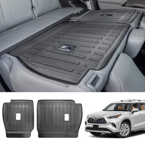 Vanseno 2nd Backrest Mat Kick Mats Compatible for 2020-2024 Toyota Highlander Back Seat Protector for 2020 2021 2022 2023 2024 Toyota Highlander Accessories - color: Fit 2020-2024 Highlander, size: 2nd Backrest Mat