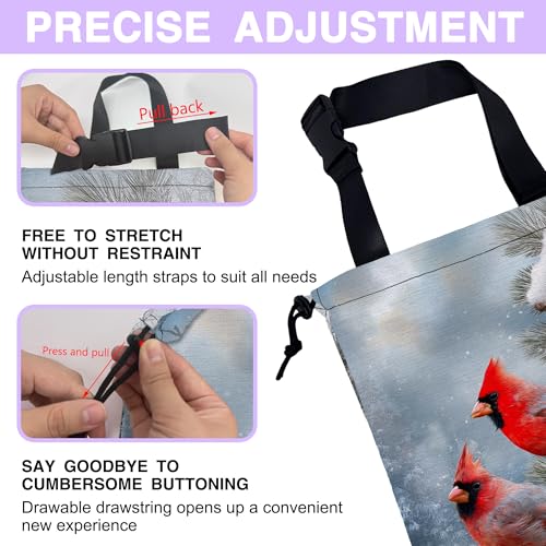 Car Trash Bag Hanging Winter Cardinal Car Trash Can for Back Seat Waterproof Car Garbage Can with Adjustable Straps and Drawstring for Car Accessories Vehicle Travelling Camping - color: Winter Cardinal