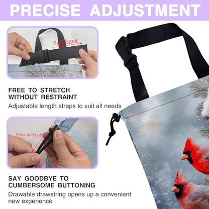 Car Trash Bag Hanging Winter Cardinal Car Trash Can for Back Seat Waterproof Car Garbage Can with Adjustable Straps and Drawstring for Car Accessories Vehicle Travelling Camping - color: Winter Cardinal