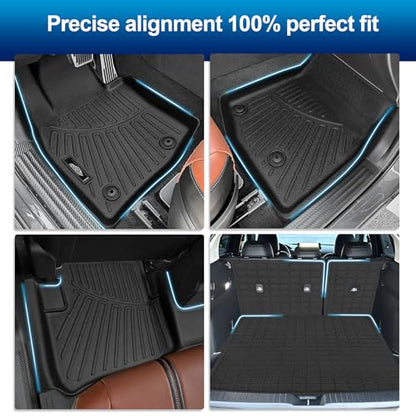 Peleus Floor Mats for Mazda CX50 Hybrid 2025 2026 (Only Fit Hybrid),TPE All Weather Protection 2 Rows Car Floor Liners with Cargo Liner Backrest Mat for Mazda CX-50 Hybrid - style: For Mazda CX50 Hybrid 2025+