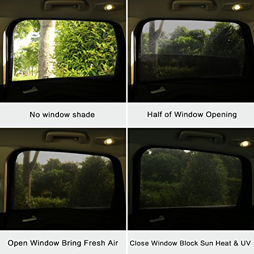 2Pack Large Car Window Screen Mesh 41" to 53", for Large SUV, Pickup, Truck, Minivan, Window Sun Shade for Car Camping Overnight Sleeping - size: L(41-53")