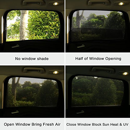 2Pack Large Car Window Screen Mesh 41" to 53", for Large SUV, Pickup, Truck, Minivan, Window Sun Shade for Car Camping Overnight Sleeping - size: L(41-53")