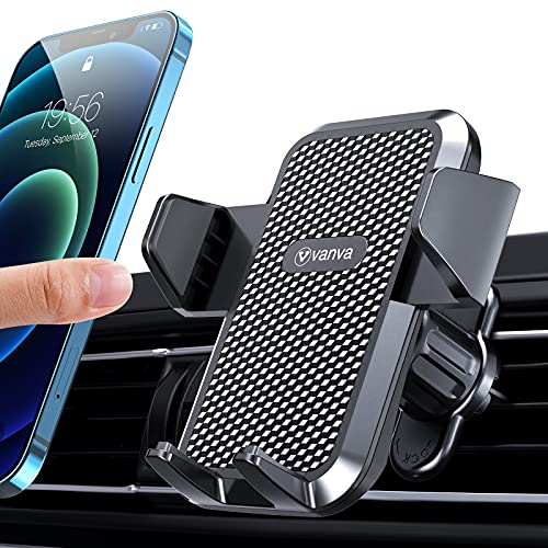 vanva Universal Air Vent Car Mount, [ Big Phones & Thick Case Friendly ] Cell Phone Holder for Car Hands Free Clamp Cradle Vehicle fit for All Apple Smasung Galaxy