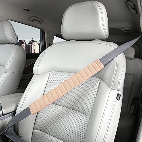 HighnessHwoo Car Seatbelt Covers Cushion Shoulder Pads Protector Sleeve for Adults, Auto Extra Long Seat Belt Strap Cover Decorations for Women, Kids, Honda, Trucks Accessories, 1pc, 15.5in, Beige - color: Beige, size: 15.5in - 1pc