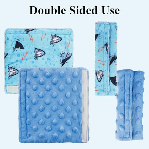 2-Pack Car Seat Strap Covers, Infant Seatbelt Covers, Velvety Soft Double-Sided Use Car Seat Shoulder Strap Pads for Infant Toddler, Blue Shark Pattern - color: Blue Shark