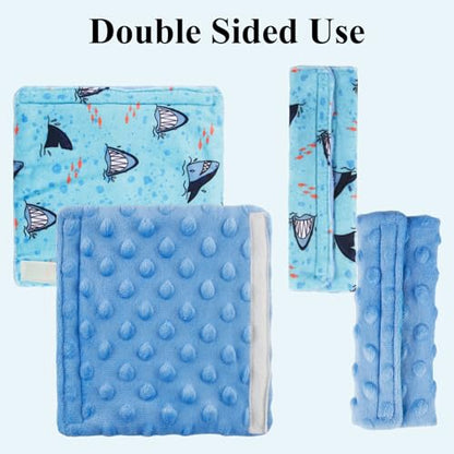 2-Pack Car Seat Strap Covers, Infant Seatbelt Covers, Velvety Soft Double-Sided Use Car Seat Shoulder Strap Pads for Infant Toddler, Blue Shark Pattern - color: Blue Shark