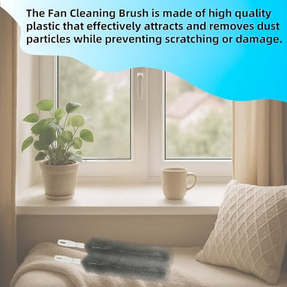 Fan Cleaning Brush, Bendable Fan Duster Fans Cleaner for Your Electric Fans Reusable Dust Cleaner Microfiber Head Dusting Brush for Air Conditioning, Home Car Vents, Curtain, Shutters 2 Pcs Grey - color: Gray