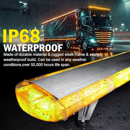 ASPL 46 inch 220 LED Rooftop Low Profile Strobe Light Bar Emergency Warning Beacon Car Hazard Flashing Construction Roof Lights Bars for Trucks Tow Automotive Construction Vehicle (Amber - color: Amber