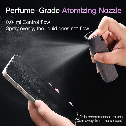 CUIUD Touchscreen Screen Cleaner Kit 2 Pcs, Phone, Tablet and Car Screen Cleaner, Two in One Spray and Microfiber Cloth(2 Pack Grey) - color: 2 Pcs Grey