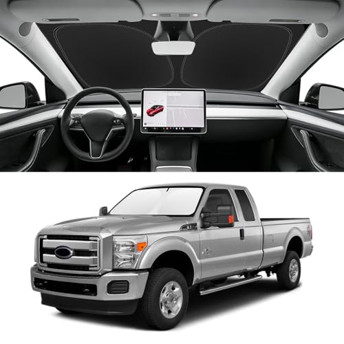 Custom Fit Windshield Sun Shade for Ford F250 F350 F450 2008-2016, Blocks UV & Heat, Front Window Sunshade Accessories, Easy Fold & Store Keep Your Car Cooler - size: for 2008-2016 Ford F250 F350 F450