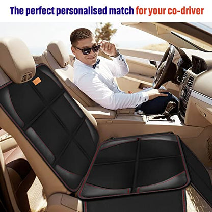 Bacgnyer Car Seat Protector, 2 Pack of Seat Protectors, Thickest Padded 600D Fabric Padding, Waterproof, Durable, Anti Slip Backing, Child Seat Protection, Suitable for Babies, Toddlers, Children - color: Black 2