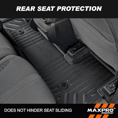 Premium MAXPRO Floor Mats for 2023-2025 Honda Pilot 1st & 2nd Row Set All Weather Mat Waterproof TPE Floor Liners Custom Fit Automotive Floor Mats Honda Pilot Accessories Car Mats Full Set SUV Liners - size: 1st & 2nd Row