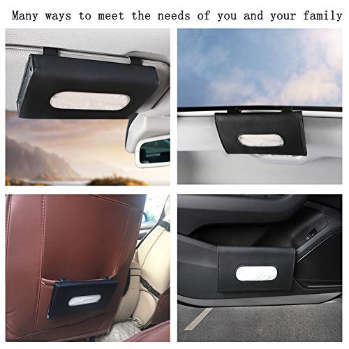 Fredysu Car Visor Tissue Holder, Sun Visor Napkin Holder Backseat Tissue Case, Premium Car Tissue Box for car, Vehicle (Black) - color: Black