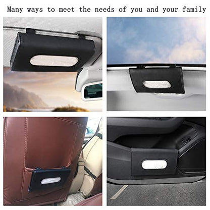 Fredysu Car Visor Tissue Holder, Sun Visor Napkin Holder Backseat Tissue Case, Premium Car Tissue Box for car, Vehicle (Black) - color: Black