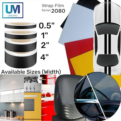 Vinyl Wrap 2080, CFS12 Carbon Fiber Finish 0.5" to 8" Wide, up to 75ft Long Air Release Technology for Chrome Delete, Car Detailing, Home DIY Projects (Carbon Fiber, 1 Inch x 5FT) - size: 1 Inch x 5FT