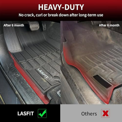 LASFIT Floor Mats for Jeep Grand Cherokee L 2021-2025 2026 (ONLY for 6-Passengers Without Center Console) All Weather TPE Custom Fit Car Mats Floor Liners 1st & 2nd & 3th Row, Black - style: Grand Cherokee L 6-Seat 2021-2026 Floor Mats